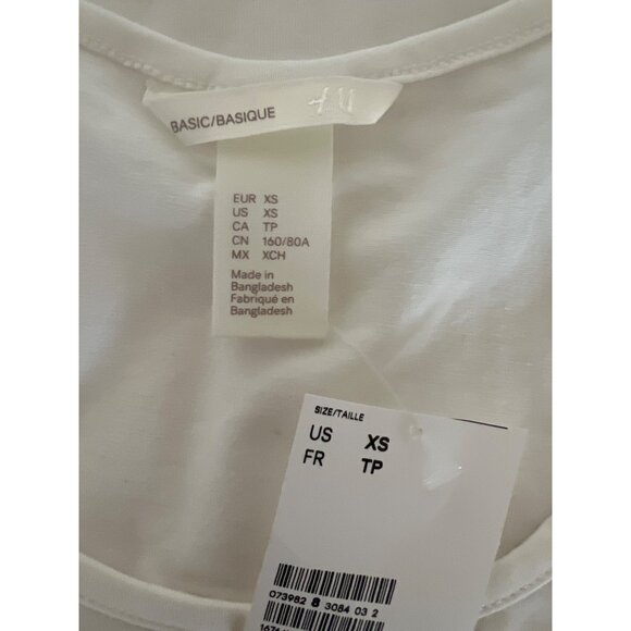 H&M Womens XS White Basic Tank Top - Picture 3 of 4